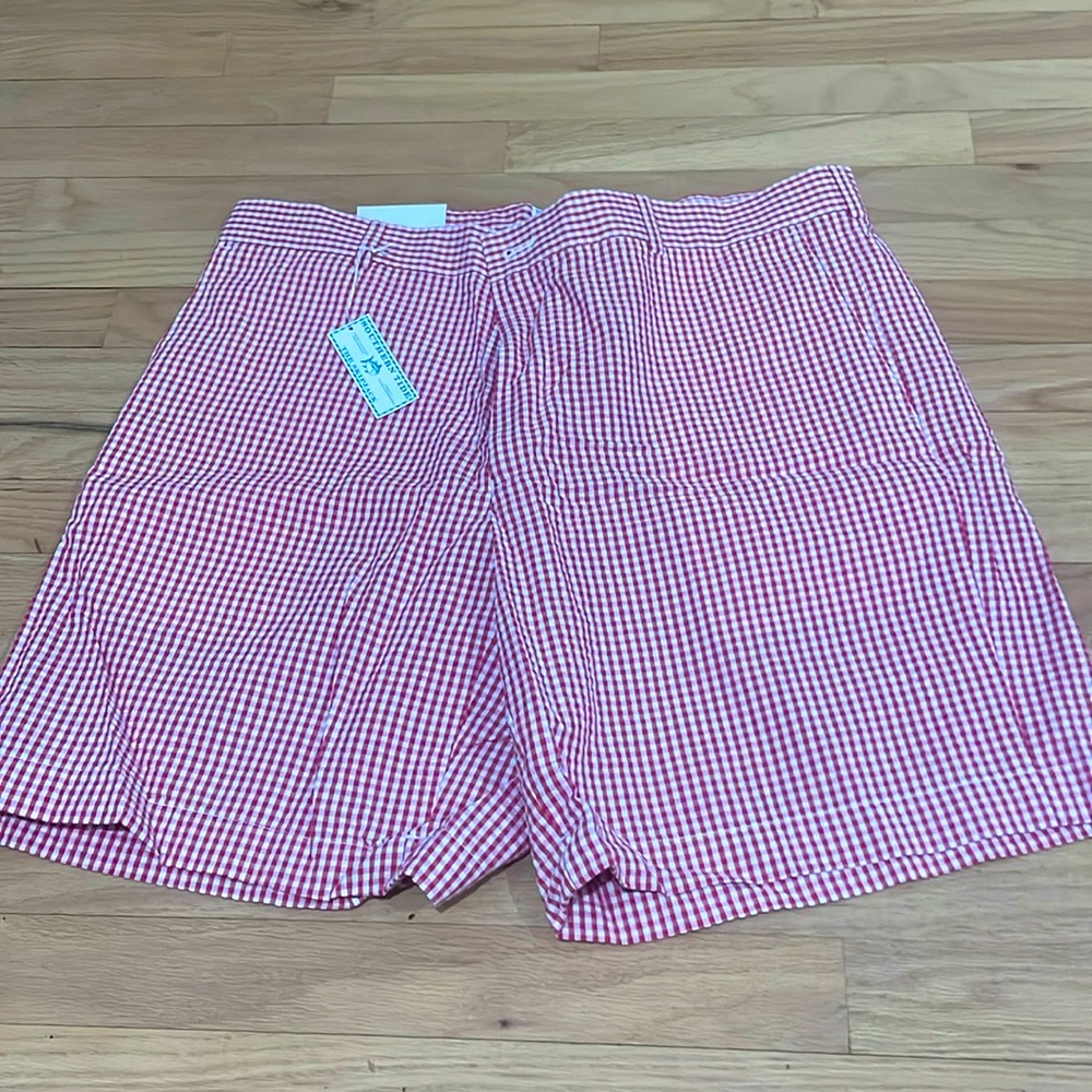 Southern Tide gingham seersucker shorts Red Size 38
